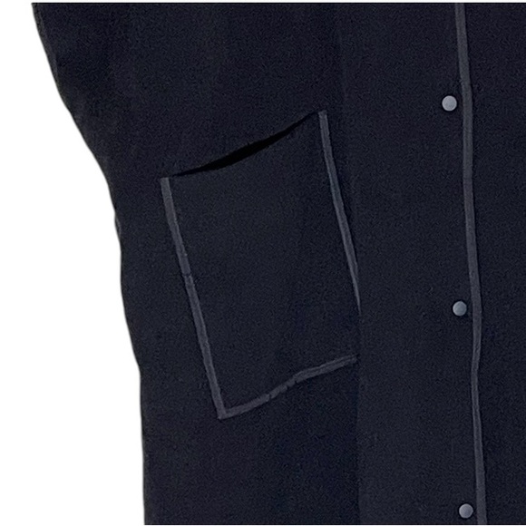 COS Black Wool Blend Longline Cape Poncho Coat Pockets size L - XL NWT MSRP $350 - Picture 9 of 13